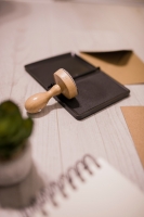 paper and rubber stamp